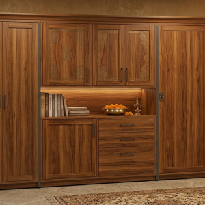 ASCO Cupboard-4 wooden storage cupboard with multiple cabinets and drawers