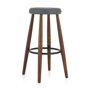 ASCO S1 Wooden Bar Stool with Cushioned Round Seat